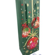 Пакет Бумажный плотный с фольгой  НГ МИКС ( под бутылку)12,7x8,3х36 см