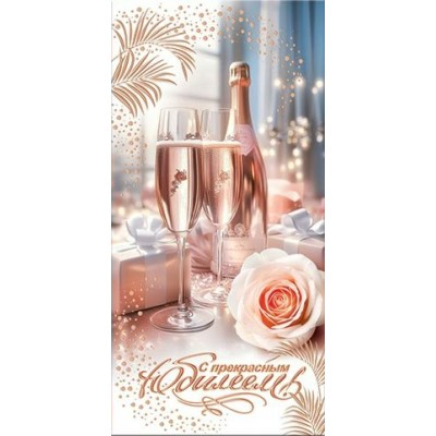 Конверт для денег  С прекрасным юбилеем! 83х168 мм