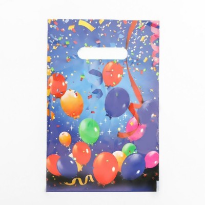 Пакет Полиэтиленовый Праздничные шары 20х30(30) с вырубной ручкой