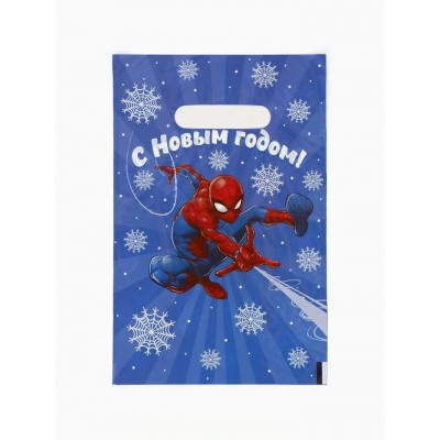 Пакет Полиэтиленовый «Новый год» Человек Паук 20х30(30) с вырубной ручкой