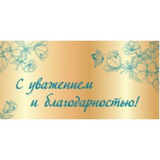Конверт для денег  С уважением и благодарностью! 82х170 мм