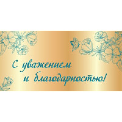 Конверт для денег  С уважением и благодарностью! 82х170 мм