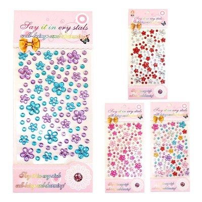 Для творчества Стразы-наклейки декоративные 9,5*15, Цветочки Альянс