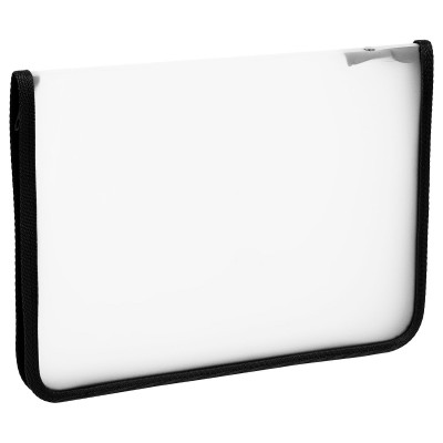 Папка на молнии А4 500мкм, пластик, прозрачная, черная молния вокруг Стамм