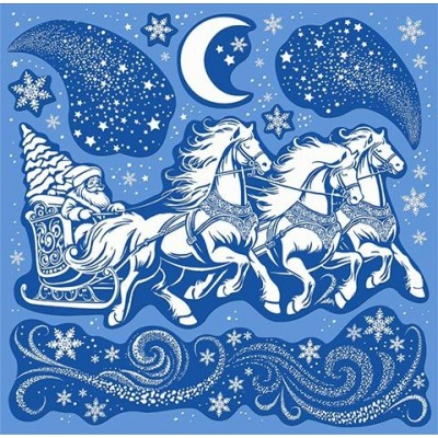 Наклейка Новогодняя 330х335 мм