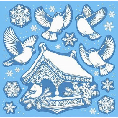 Наклейка Новогодняя 330х335 мм