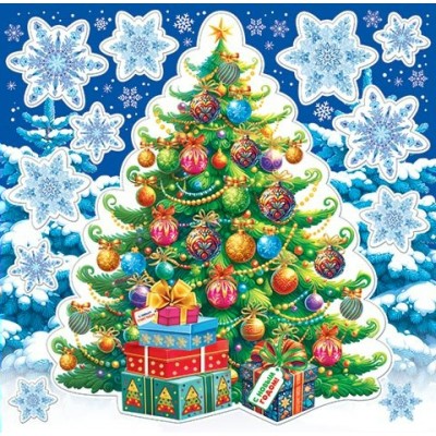 Наклейка Новогодняя 330х335 мм