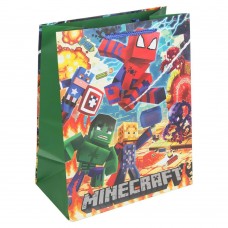 Пакет Чудо праздник/Бумажный  супергерои+пиксели 260х320х140 мм