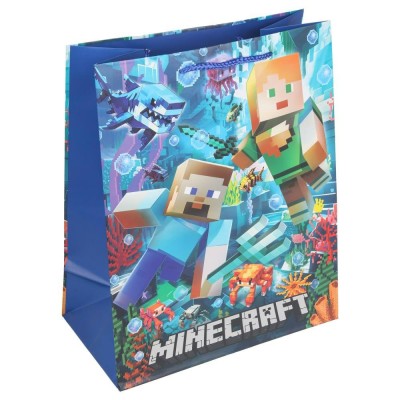 Пакет Чудо праздник/Бумажный  пиксели в море 260х320х140 мм