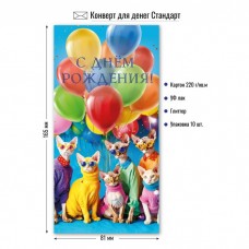 Конверт для денег  с днем рождения 81х164 мм