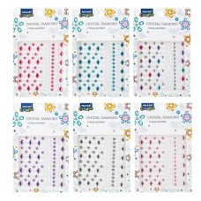 Для творчества Стразы-наклейки  акриловые, АССОРТИ, 6 дизайнов Mazari