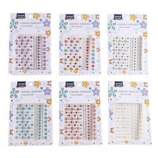 Для творчества Стразы-наклейки  акриловые ,АССОРТИ, 6 дизайнов Mazari