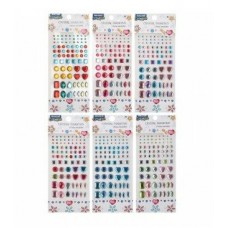 Для творчества Стразы-наклейки  акриловые ,АССОРТИ, 6 дизайнов Mazari