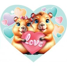 Открытка  LOVE 73х64 мм