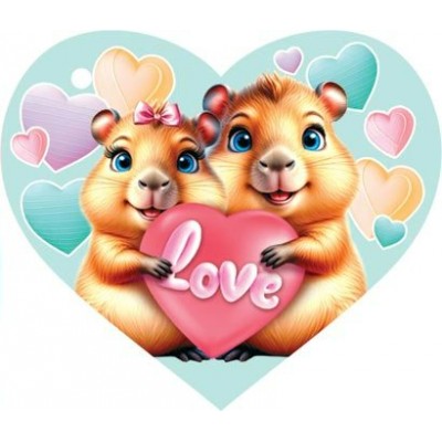 Открытка  LOVE 73х64 мм