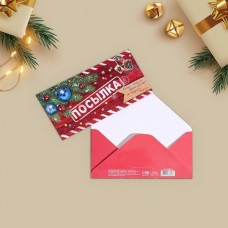 Конверт для денег «Новогодняя посылка», 80х165 мм