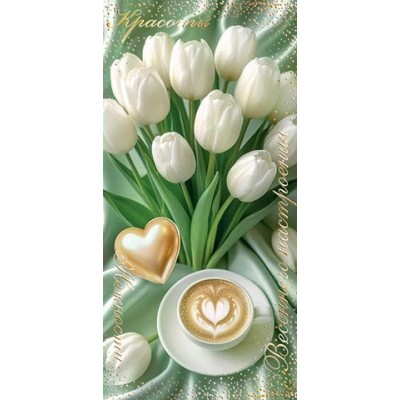 Конверт для денег  Нежности, красоты, весеннего настроения 85х165 мм