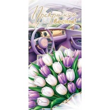 Конверт для денег  Прекрасной весны! 85х165 мм