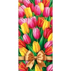 Конверт для денег Без надписи, тюльпаны 85х165 мм