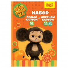 Картон белый 10л. + цветной немел.картон 20л., 10цв., Мульти-пульти