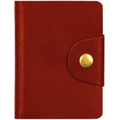 Визитница карманная нат.кожа на кнопке, 10*7см, 18 карманов OfficeSpace