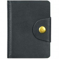 Визитница карманная нат.кожа на кнопке, 10*7см, 18 карманов OfficeSpace