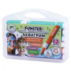 Для творчества Краски для аквагрима  (аквамаркеры) для лица итела, 12 цветов, FUNSTER (ФАНСТЕР),пластиковый кейс FUNSTER (ФАНСТЕР)