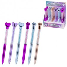 Ручка шариковая синяя поворотная с топпером 