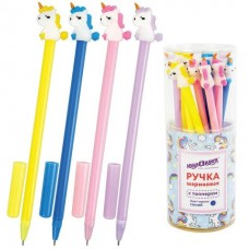 Ручка шариковая синяя с топпером 