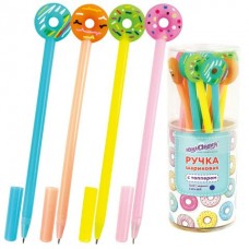 Ручка шариковая синяя с топпером 