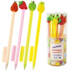 Ручка шариковая синяя с топпером 