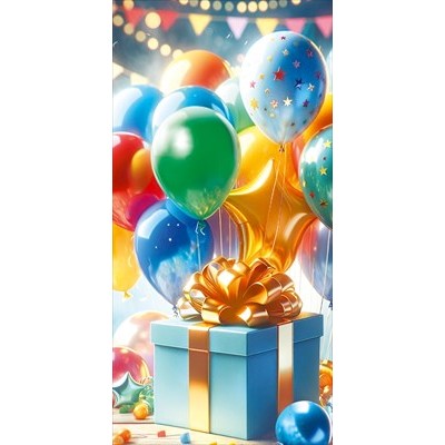 Конверт для денег  без надписи (подарок, шарики) 84х165 мм