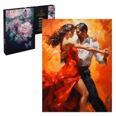 Для творчества Картина по номерам  ТАНГО ВДВОЁМ,30х40 см, 21 цвет с акриловыми красками и кистями, картонная коробка с ручкой Феникс