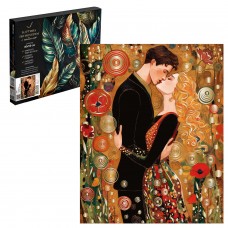 Для творчества Картина по номерам  с поталью,ДВОЕ,40х50 см, 24 цвета с акриловыми красками и кистями, поталь: шампань, картонная коробка с ручкой Феникс