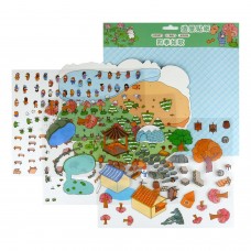 Для творчества Наклейки  -румбокс д/создания миниатюрных сцен,наклейки 3л., поле д/наклеивания 1л., пинцет металлический в наборе, размер листа 264х211 мм, кол-во наклеек 200+, Феникс