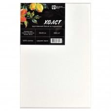 Холст на подрамнике  художественный, из сосны, белый, ЛИМОН,для акрила, масла, смешанных техник, с распорными клиньями, хлопок 100%,среднее зерно Феникс