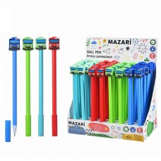 Ручка шариковая синяя МАШИНКИ,пулевидный пишущий узел 0.7 мм, маслян.основа, Mazari