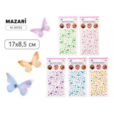 Для творчества Стразы-наклейки   пластиковые, 17*8.5 см, 5 цветов, ОПП-упаковка Mazari