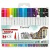 Фломастеры 36 цв. с кисточкой + линеры, 2в1,на водной основе Darvish
