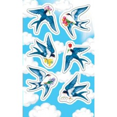 Наклейка Ласточки 98х159 мм
