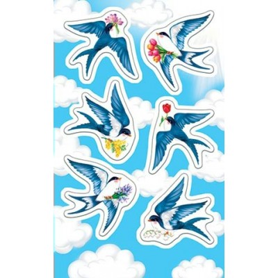 Наклейка Ласточки 98х159 мм