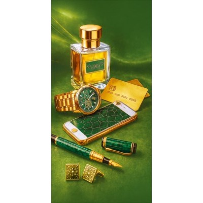 Конверт для денег  без надписи (деловой набор на зелёном)  84х168 мм