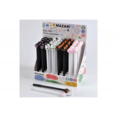 Ручка шариковая синяя КОТЫ-ЛАПКИ, пулевидный пишущий узел 0.7 мм. Mazari