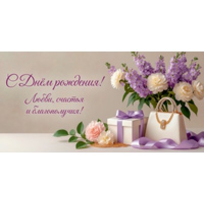 Конверт для денег  С днём рождения! Любви, счастья и благополучия 82х170 мм