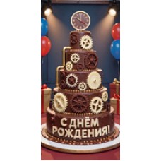 Конверт для денег  С днём рождения! (унисекс, торт) 82х170 мм