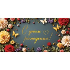 Конверт для денег  С Днём рождения! 82х170 мм