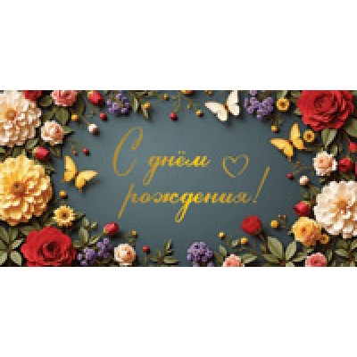 Конверт для денег  С Днём рождения! 82х170 мм