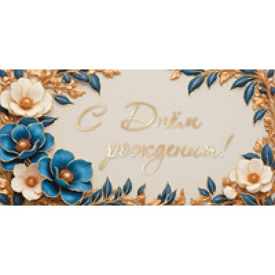 Конверт для денег  С Днем рождения! 82х170 мм