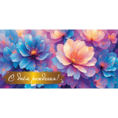 Конверт для денег  С Днем рождения! 82х170 мм