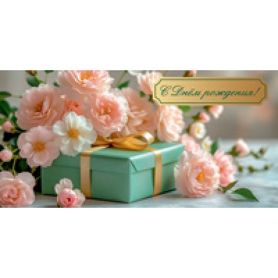 Конверт для денег  С Днём рождения!82х170 мм